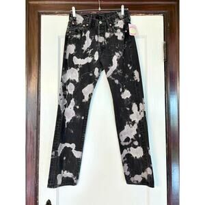 Upcycled Vintage Levis 501 Black Bleached Jeans -- Size Mens 32 NWT
